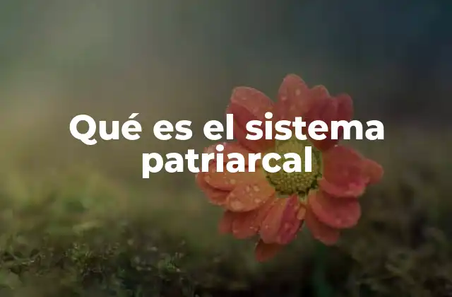 Qué es el Sistema Patriarcal