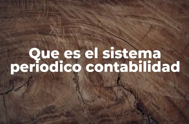 Que es el Sistema Periodico Contabilidad