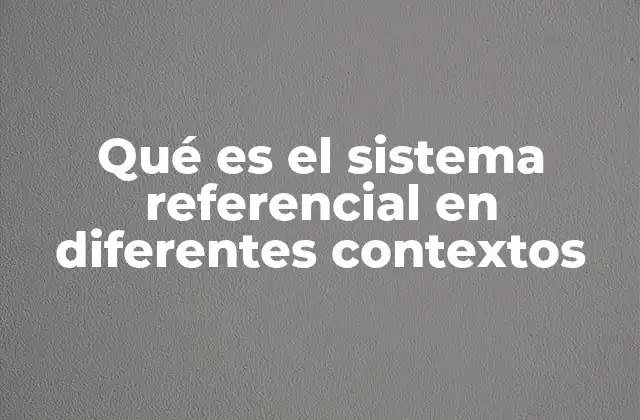 Qué es el Sistema Referencial en Diferentes Contextos