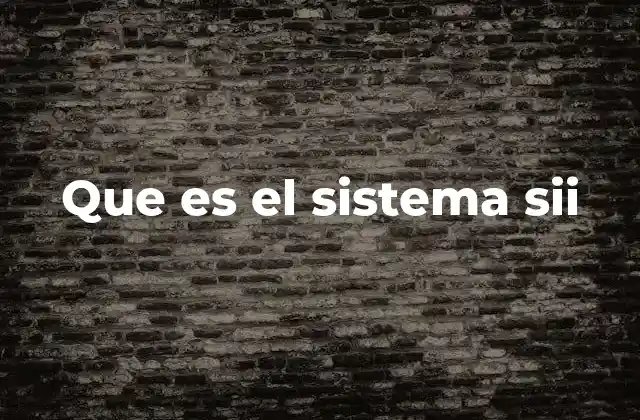 Que es el Sistema Sii