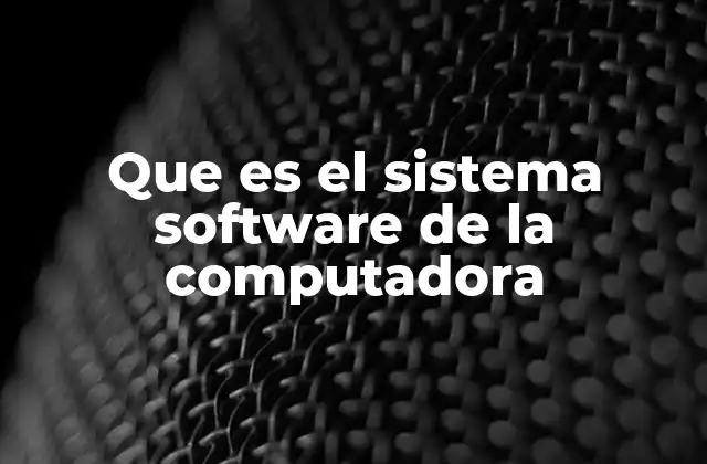 Que es el Sistema Software de la Computadora