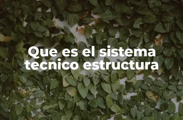 Que es el Sistema Tecnico Estructura