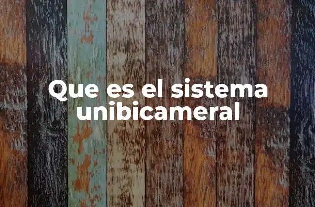 Que es el Sistema Unibicameral