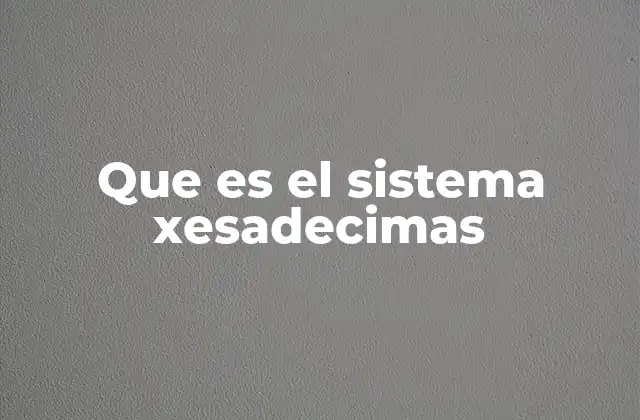 Que es el Sistema Xesadecimas