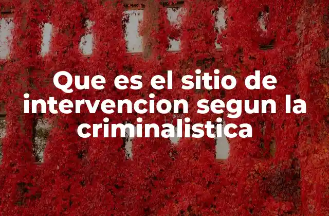 Que es el Sitio de Intervencion Segun la Criminalistica