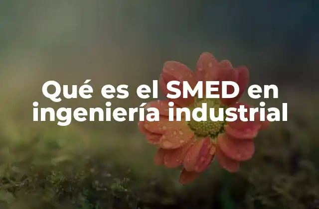 Qué es el Smed en Ingeniería Industrial