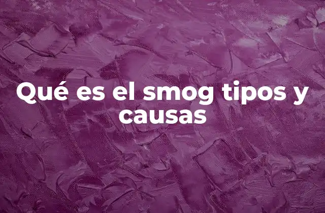 Qué es el Smog Tipos y Causas