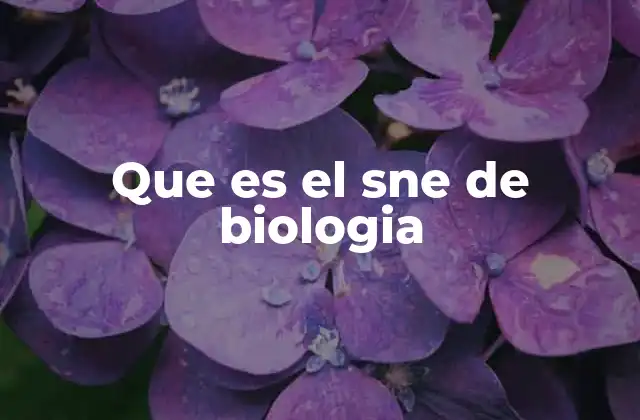 Que es el Sne de Biologia