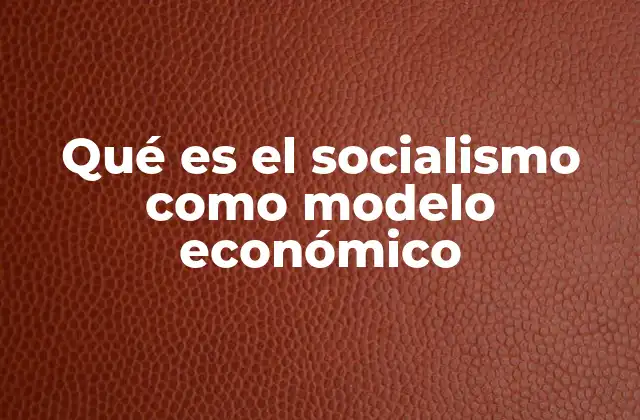 Qué es el Socialismo como Modelo Económico