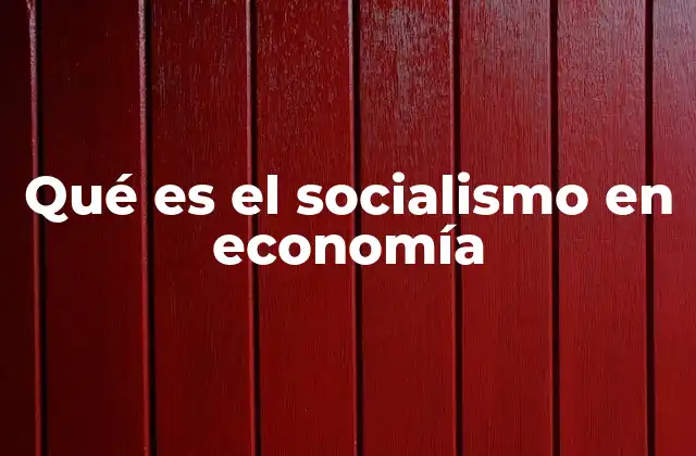 Qué es el Socialismo en Economía