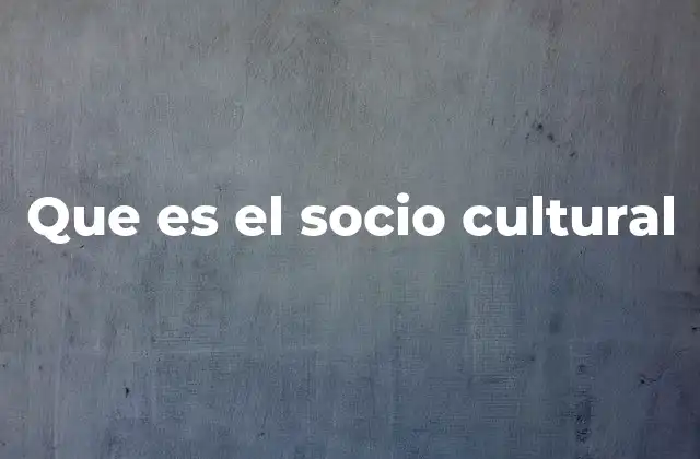 Que es el Socio Cultural
