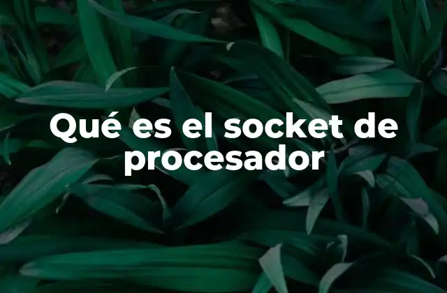 Qué es el Socket de Procesador