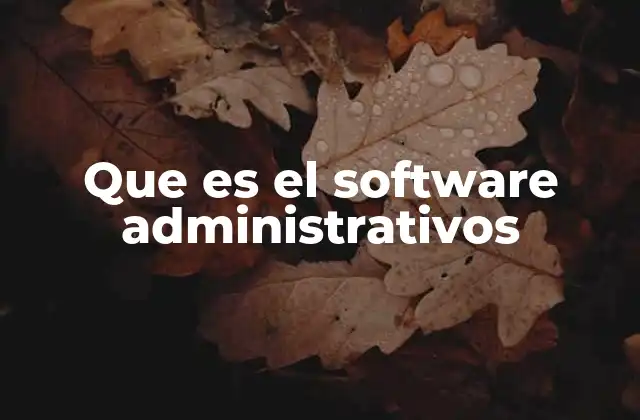 Que es el Software Administrativos
