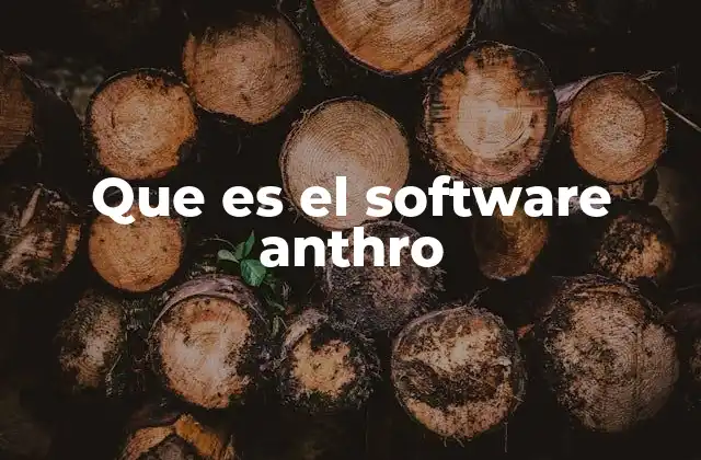 Que es el Software Anthro