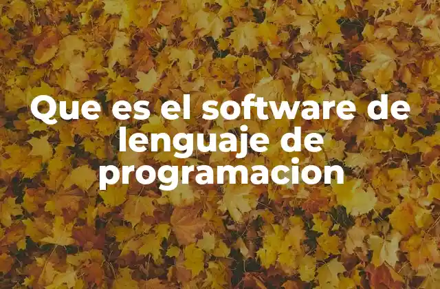 Que es el Software de Lenguaje de Programacion