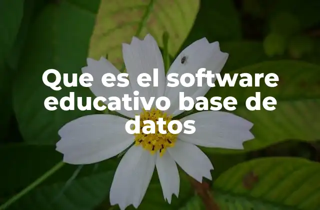 Que es el Software Educativo Base de Datos