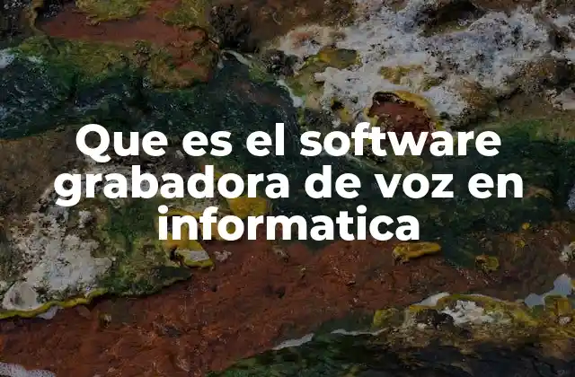 Que es el Software Grabadora de Voz en Informatica