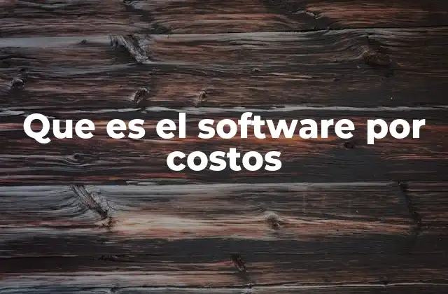 Que es el Software por Costos