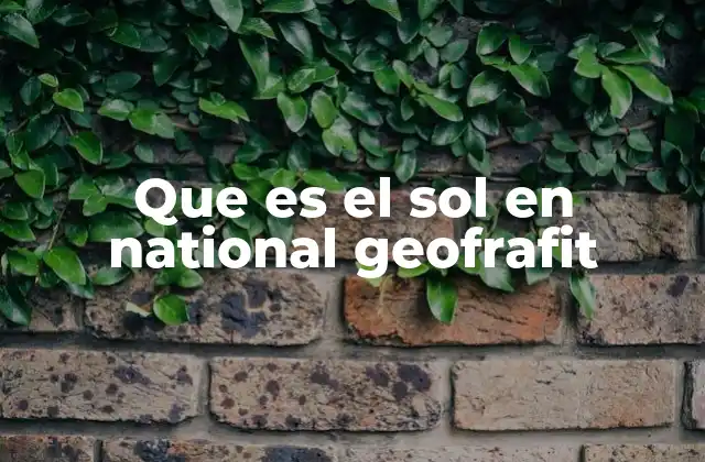 Que es el Sol en National Geofrafit