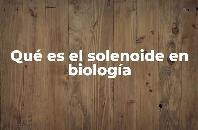 Qué es el Solenoide en Biología