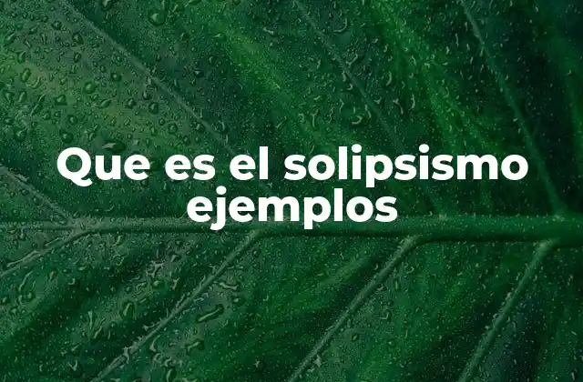 Que es el Solipsismo Ejemplos