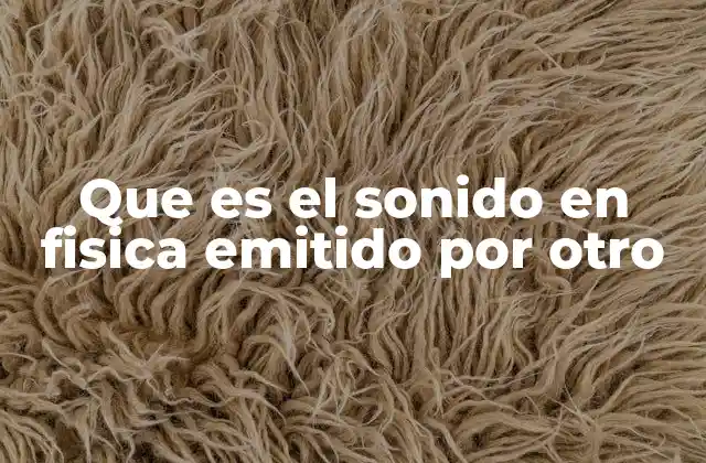 Que es el Sonido en Fisica Emitido por Otro