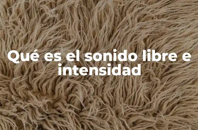 Qué es el Sonido Libre e Intensidad