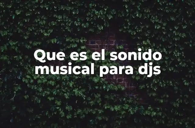 Que es el Sonido Musical para Djs
