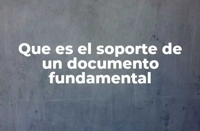 Que es el Soporte de un Documento Fundamental