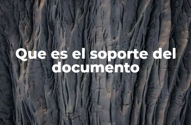 Que es el Soporte Del Documento
