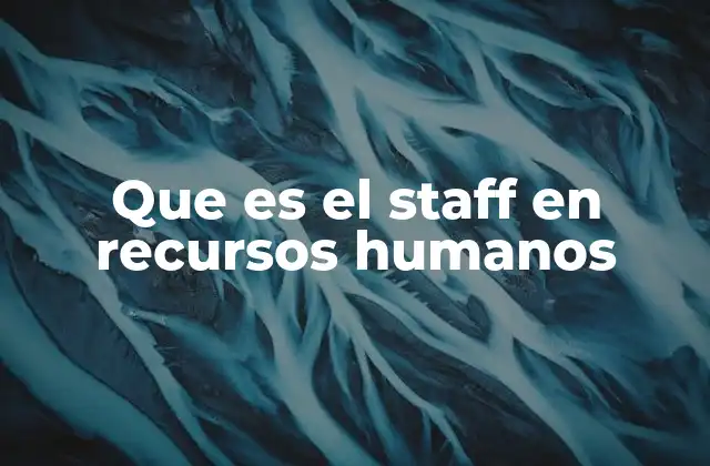 Que es el Staff en Recursos Humanos