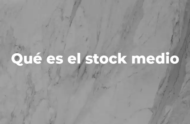 Qué es el Stock Medio