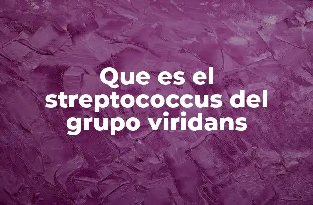 Que es el Streptococcus Del Grupo Viridans
