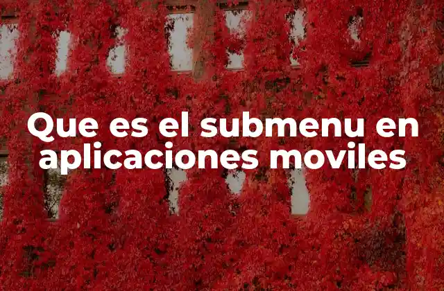 Que es el Submenu en Aplicaciones Moviles