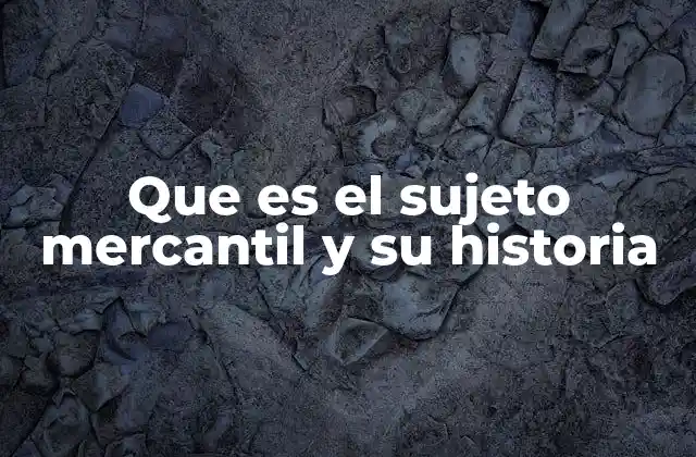 Que es el Sujeto Mercantil y Su Historia 2 El papel del sujeto mercantil en la organización económica