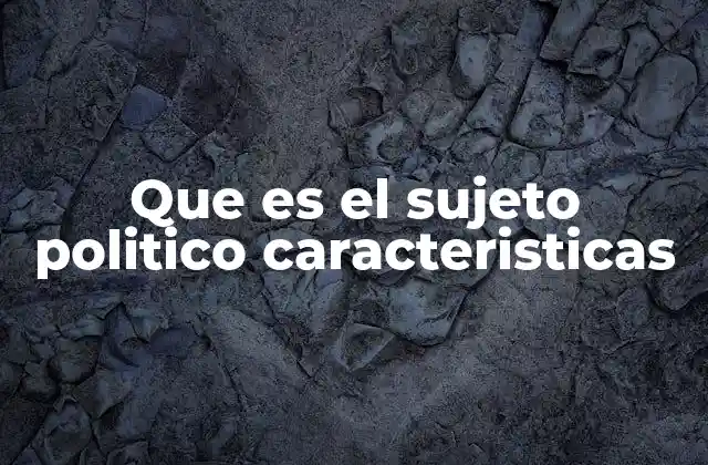Que es el Sujeto Politico Caracteristicas