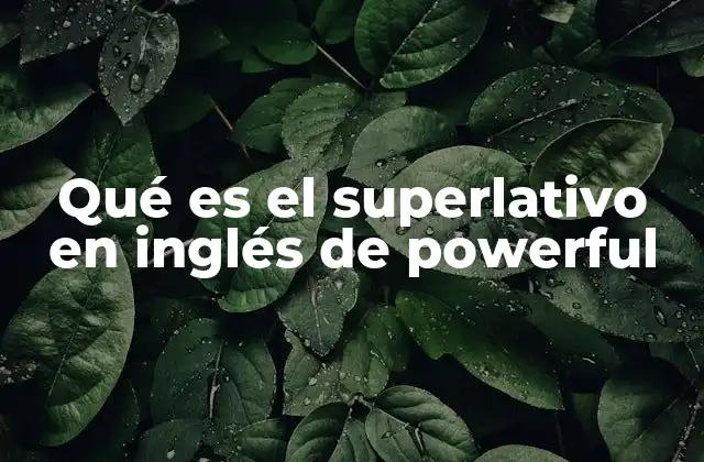 Qué es el Superlativo en Inglés de Powerful