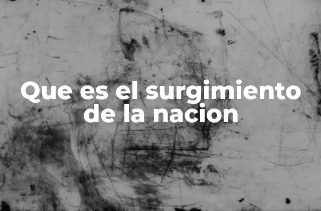 Que es el Surgimiento de la Nacion