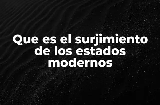 Que es el Surjimiento de los Estados Modernos