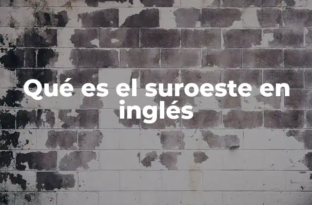 Qué es el Suroeste en Inglés