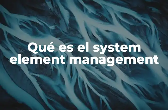 Qué es el System Element Management