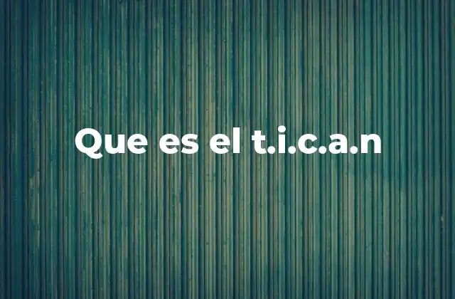 Que es el T.i.c.a.n