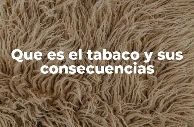 Que es el Tabaco y Sus Consecuencias