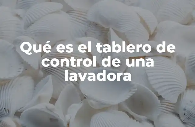 Qué es el Tablero de Control de una Lavadora