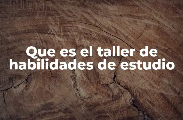 Que es el Taller de Habilidades de Estudio 2 Cómo los talleres de estudio pueden transformar la forma de aprender