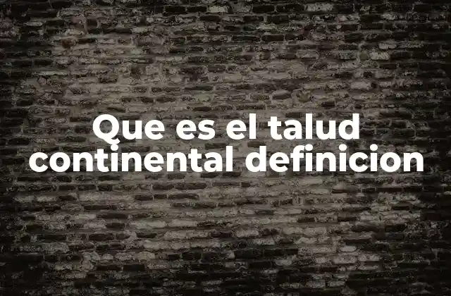 Que es el Talud Continental Definicion 2 Formación y características del relieve submarino