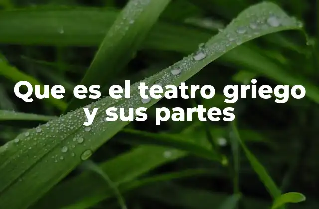 Que es el Teatro Griego y Sus Partes