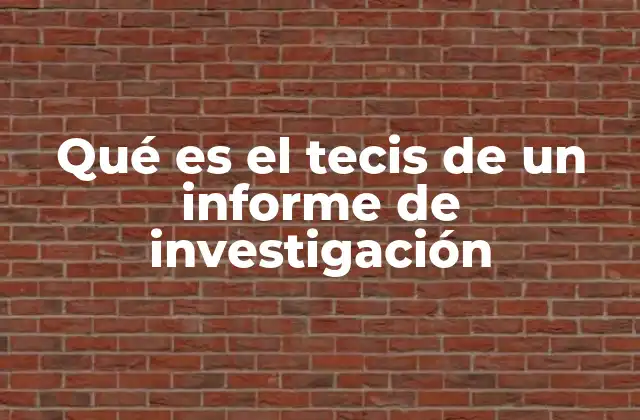 La importancia del tecis en la estructura de un informe