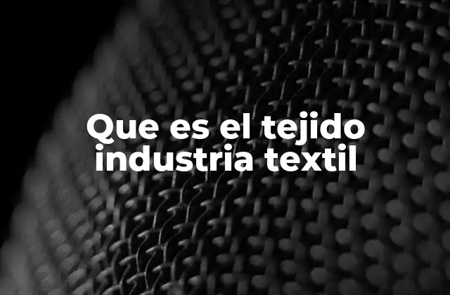 Que es el Tejido Industria Textil