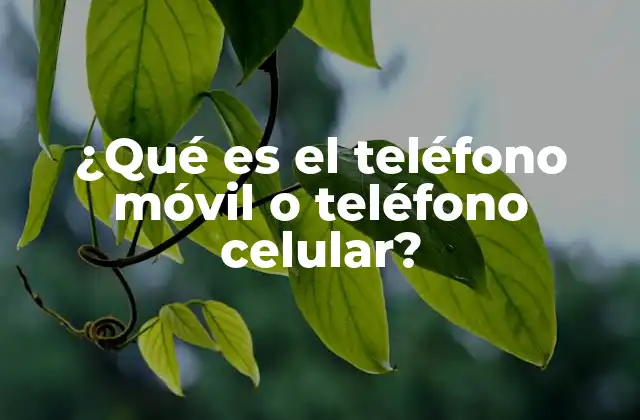 ¿qué es el Teléfono Móvil o Teléfono Celular?